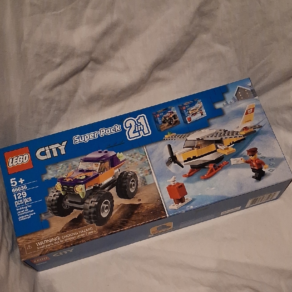 LEGO City NEW Monster Truck & Mail Plane Super Pack 2-in-1 Sealed Set 66636